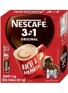 اشتري 3 In 1 Original Instant Coffee 20 Sachet x 13G 260grams Pack of 20 في الامارات