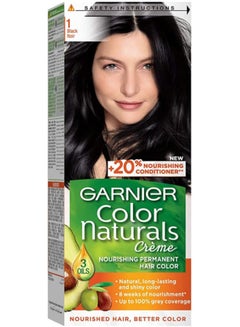 Buy Color Naturals Permanent Hair Color 1 Black Noir 112ml in Saudi Arabia