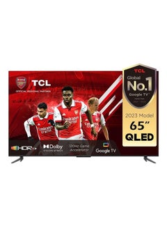 اشتري 65 Inch 4K QLED Smart, Google TV With Hands-Free Voice Control, Dolby Vision Atmos, HDR 10+, Game Master, Wide Colour Gamut, Quantum Dot Technology, 2023 Model 65C645 Black في الامارات