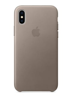Buy Leather Case For iPhone X Taupe in Saudi Arabia