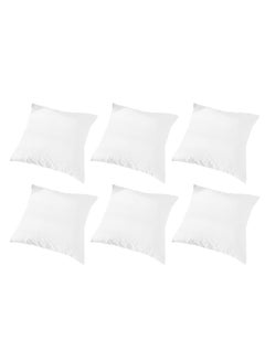 Buy 6 Piece Square Velvet Soft Cushion Set White in Saudi Arabia