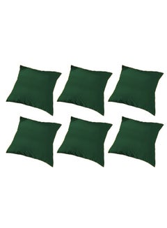 Buy 6 Piece Square Velvet Soft Cushion Set Dark Green in Saudi Arabia