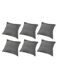 Buy 6 Piece Square Velvet Soft Cushion Set Dark Grey in Saudi Arabia