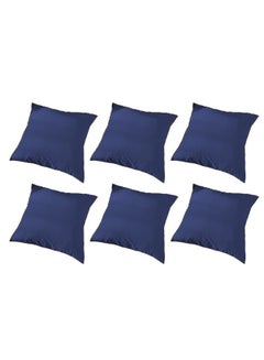 Buy 6 Piece Square Velvet Soft Cushion Set Dark Blue in Saudi Arabia