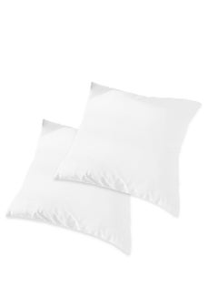 Buy 2 Piece Square Velvet Soft Cushion Set White in Saudi Arabia