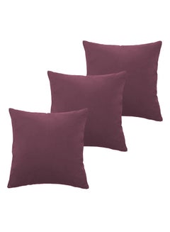 اشتري 6-Piece  Decorative Solid Filled Cushion Maroon Red 30x30centimeter في السعودية