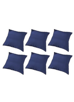 Buy 6 Piece Square Velvet Soft Cushion Set Dark Blue 65x65cm in Saudi Arabia