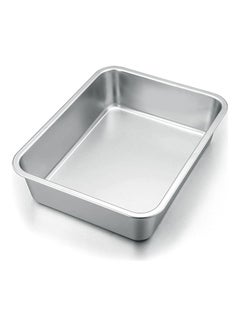 اشتري Stainless Steel Tray With A Highly Durable Design and Mirror Finish Body| Perfect for Catering and Serving Food At Gatherings| Silver Silver 49cm في الامارات