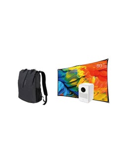 Buy Led Projector System 200 Lum 80 Inch Screen Size Fhd 6W Built In Speakers With Roku Express Plus 84 Inches Screen CC200 Bundle Dicota  Backpack Compact CC200 Bundle + BACKPACK D31760 White in UAE