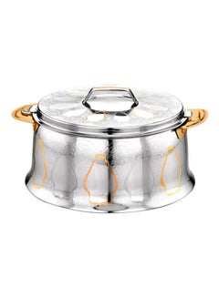 Buy Emperor Stainless Steel Hotpot Food-Grade Hot And Cold Hotpot With Double Wall Vacuum Insulation Firm Twist Lock To Keep Food Fresh For Long Silver 2500ml in UAE