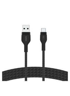 اشتري Boost Charge Pro Flex Usb-A To Usb-C Cable, Braided Silic Black في السعودية