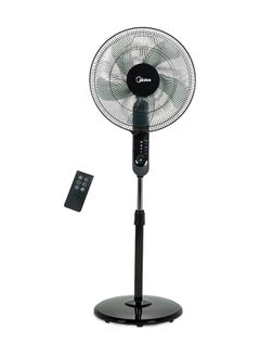 Buy Pedestal Stand Fan with Remote Control, 16 inch, 3D Oscillation Directions, 3 Speed Levels & Adjustable Height, 5 Leaf Blade with 7.5 Hours Timer, Best for Home & Office FS4015FR Black in UAE