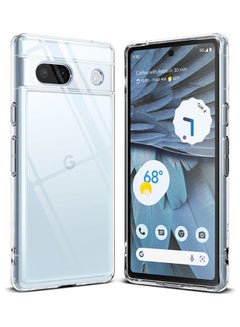 Buy Fusion Compatible with Google Pixel 7a Case Translucent Anti-Scratch Hard PC Back Shockproof TPU Bumper Protective Phone Cover - Clear in Egypt