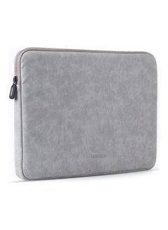 اشتري 13-13.9 inch Laptop Sleeve Compatible with MacBook Air 13 MacBook Pro 13 2021 2020 2019 PU Leather Laptop Case Water-Resistant Laptop Sleeve Soft Padded Zipper Sleeve Protective Briefcase, Gray في الامارات