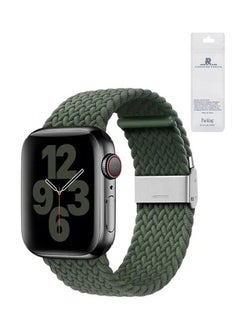 Buy Nylon Solo Loop Strap Compatible With Apple Watch 42/44/45/49mm SE /Series 7/6/5/4/3/2/1 Army Green in Saudi Arabia
