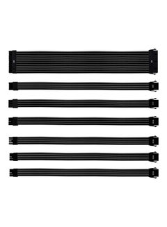 Buy Pvc Psu Extension Cable Kit 16Awg 3 Layer Pvc Sleeving Atx Compatible With Universal Connectors 30 cm In Length Supports High End Cpu And Gpu System Power Supply Inputs Black in Saudi Arabia