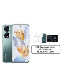 Buy 90 Dual Sim Emerald Green 8GB RAM 256GB 5G With X2 TWS Case And HONOR VIP Care  - Middle East Version in Saudi Arabia