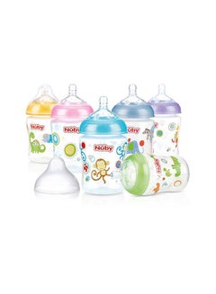 Buy Softflex Printed Suction Wide Neck Bottle Pacifier 270ml - Assorted in Saudi Arabia