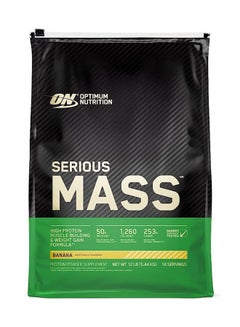 اشتري Serious Mass: High Protein Muscle Building & Weight Gainer Protein Powder, 50 Grams of Protein, Vitamin C, Zinc And Vitamin D For Immune Support - Banana, 12 Lbs (5.44 KG) في الامارات