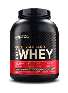 Buy Gold Standard 100% Whey Protein Powder Primary Source Isolate, 24 Grams of Protein for Muscle Support and Recovery - Double Rich Chocolate, 5 Lbs, 74 Servings (2.27 KG) in UAE