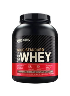 اشتري Gold Standard 100% Whey Protein Powder Primary Source Isolate, 24 Grams of Protein for Muscle Support and Recovery - Extreme Milk Chocolate, 5 Lbs, 71 Servings (2.27 KG) في الامارات