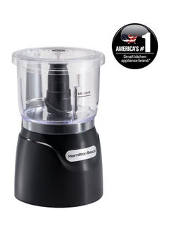 اشتري Stack And Press Food Chopper, 3 Cup Capacity, Chop, Puree, Emulsify, Easy Cleaning With Removable Bowl, Blade, Cord Wrap For Easy Storage 710 ml 350 W 72850-ME Black/Clear في الامارات