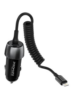 Buy 33W Quick Charging Car Charger with Lightning Connector Cable Black in Saudi Arabia