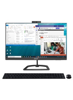 اشتري Aspire C24-1800 All In One PC With 23.8-Inch Display, Core i3-1305U Processor/8GB DDR4 RAM/256GB SSD Storage/Intel UHD Graphics/Windows 11 + Wireless Keyboard & Mouse english_arabic Black في الامارات