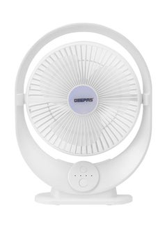 اشتري Portable 3 Speed Rechargeable Desk Fan With Light GF21120 White في الامارات