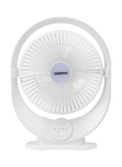 اشتري 8" Rechargeable Fan with LED Light| High Performance Fan with Working Time up to 10 Hours, 3-Speed Controls| Powerful and Efficient Cooling| High Performance High Speed Wind| 2 Years Warranty GF21120 White في الامارات