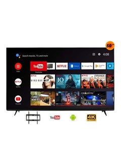 Buy 50 inch 4K tv smart android frameless screen DTD50BU Black in Saudi Arabia