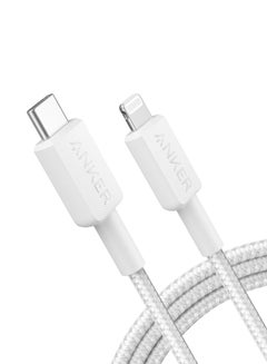 Buy 322 Type-C To Lightning Braided Cable 1.8M White in UAE