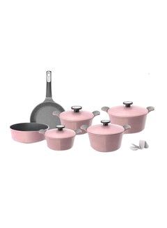 اشتري 10-Piece Xtrema Cookware Set Pink 20سم في السعودية