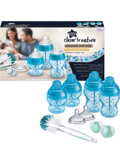 Buy Advanced Anti-Colic Newborn Baby Bottle Starter Kit, Slow-Flow Venting System 0m+, Mixed Sizes, Blue in Saudi Arabia