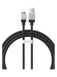 Buy USB To Lightning 1M 2.4A Fast Charging And Data Cable CoolPlay Series For iPhone 14/13/12/11 Black in UAE