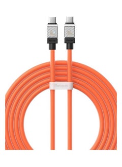 Buy Type C to Type C 100W Cable Ultra Fast Charging Power Delivery Charger Cord Data Cable Compatible with MacBook Pro 2022, iPad Pro 2022, iPad Air 5, Samsung Galaxy S23/S22 Ultra, Pixel, PS5, Switch, etc. 2M Orange Orange in UAE