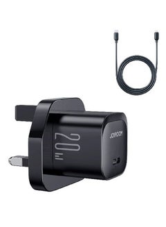 Buy Fast charger with USB-C cable, supporting QC 3.0, USB wall charger plug travel adapter PD 20W fast charging power charger, compatible with Samsung AFC, Huawei SCP, other lower version iPhones - Etc Black in Egypt