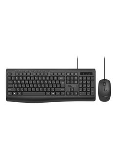 Buy Wired Keyboard and Mouse Combo, Ergonomic Slim Full-Size Quiet Keyboard with 2400 DPI Ambidextrous Mouse, Spill-Resistance, Media Keys, Plug and Play for iMac, MacBook Pro, Dell XPS 13 BLACK in Saudi Arabia
