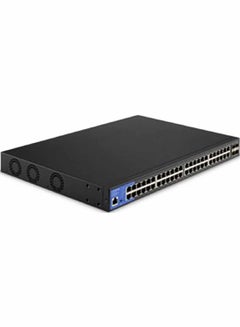 اشتري 48-Port Managed Gigabit PoE+ Switch, 10G SFP+ Uplink Ports, Integrated Power over Ethernet Plus (740W), Advanced Network Security & QoS, 176 Gbps, 130.95 Mpps, LGS352MPC-EU Black في السعودية