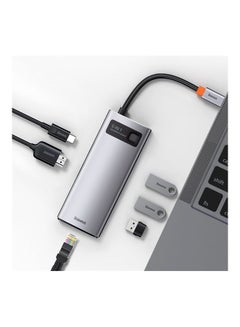 Buy Type-C Hub Multi-Functional Docking Station Compatible With Laptops Mobile Phones Support USB 3.0 5Gbps Transmission Grey in UAE