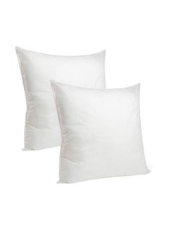 Buy 2 Pieces Microfibre Square Cushion Filler Microfiber White 45x45cm in Saudi Arabia