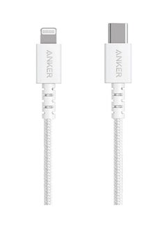 اشتري PowerLine Nylon  Apple MFi . Certificate PD  USB-C to Lightning 1.8m 6ft White في مصر