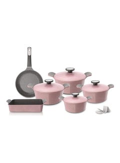 اشتري 10-Piece Xtrema Cookware Set Pink 20cm في السعودية