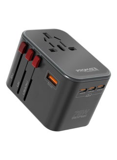 Buy 75W GaNFast Power Delivery Multi-port Travel Adapter / 75W Three USB-C Power Delivery Ports, Dual QC 3.0 Port And 10A Surge Protect, TripMate-GaN75 Black in Saudi Arabia