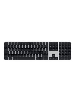 Buy Magic Keyboard with Touch ID and Numeric Keypad, Multimedia keys: Wireless, Bluetooth, Rechargeable, for Mac models with Apple silicon - Arabic Keys Black in UAE