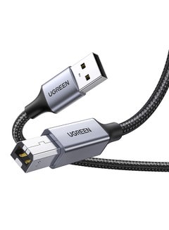 Buy Printer Cable Braided USB 2.0 A to USB B Male Cord Compatible with USB Type B Printers and Scanners Epson HP DeskJet/Envy Canon Lexmark Samsung Dell Brother-2M Black in UAE