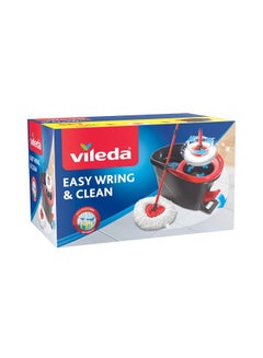 Buy Vileda Easy Wring, Clean Spin Mop And Bucket Set With Foot Pedal, Telescopic Handle 85 – 123 cm, Floor Mop With Spinning Wringer, 2in1 Microfibre Mop Head Red/Black/White ‎49.4x29.7x29.1cm in UAE