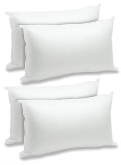 Buy 4 Pieces Microfiber Rectangular Cushion Filler Microfiber White 30X50cm in Saudi Arabia