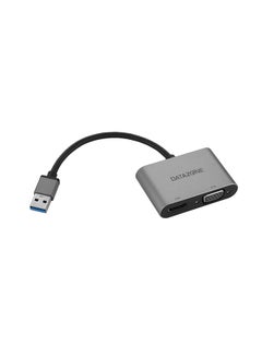 Buy 2-In-1 USB-A To HDMI And VGA Adapter HUB Grey in Saudi Arabia