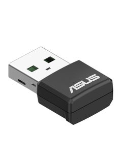 اشتري AX1800 Dual Band WiFi 6 USB Adapter, WiFi 6, 802.11ax, WPA3 Network Security, 5GHz Frequency Band, Compact Size (USB-AX55 Nano) Black في الامارات
